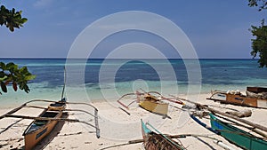 Fishing Boat Parked in Public Beach in Anda, Bohol, Philippines