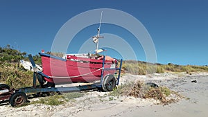 Fishing Boat Parked at Sand photo