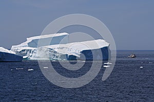 Fishing Boat Passing Large Iceberg