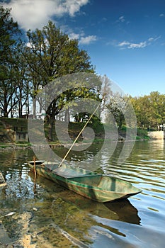 Fishing Boat on the Pond Rozmberk