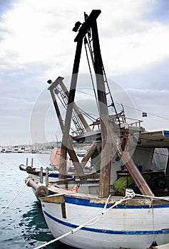 Fishing boat in port, harbor