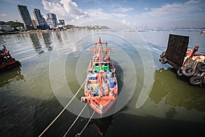 Fishing boat port at Saphan Pla Pier, Sriracha District, Chonburi Province