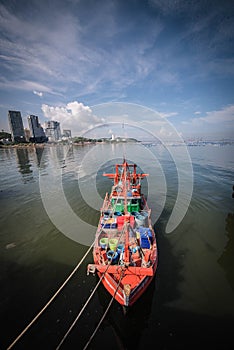 Fishing boat port at Saphan Pla Pier, Sriracha District, Chonburi Province