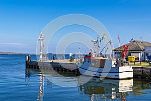 Fishing boat in the port of Vitte on the island Hiddensee, Germany