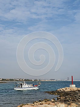 Fishing boat at Potamos Liopetriou area in Cyprus Republic