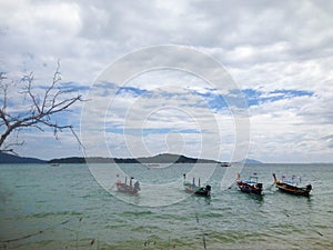 fishing boat at Rawai beach at phuket
