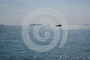 Fishing boat sailing in the sea