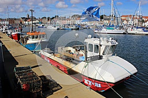 Fishing boat with Scottish referendum yes flag
