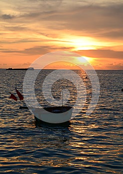 A fishing boat on the sea in Phu Quoc, Vietnam