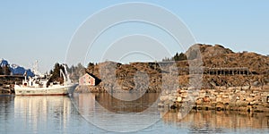 Fishing boat and stockfish racks