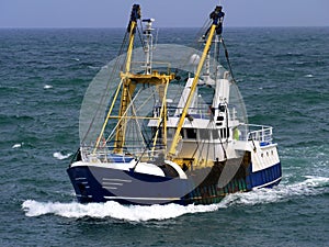 Fishing Boat Underway to Harbour.