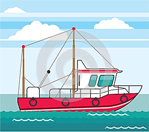 Fishing Boat vector eps