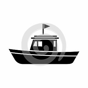 Fishing Boat Vector Silhouette