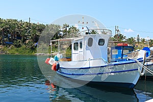 White fishing boat