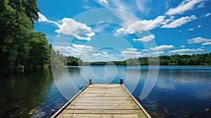 fishing boating on a lake