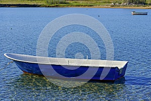 Fishing boats, anchored in the calm Adriatic Sea