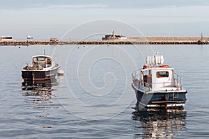 Fishing Boats Anchored in Port, Dun Laoghaire, Dublin, Ireland