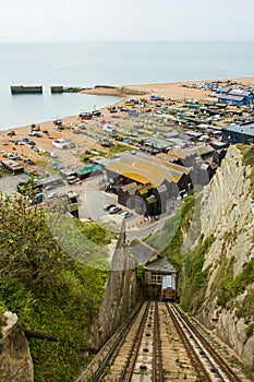 Harbour in Hastings, UK.