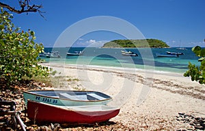 Fishing boats on the beach, Vieques Island, Puerto Rico photo