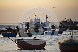 Fishing boats on Binh Thuan beach