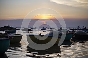 Fishing boats on Binh Thuan beach