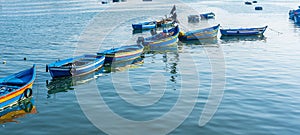 Fishing boats on the Bou Regreg river in Rabat port.