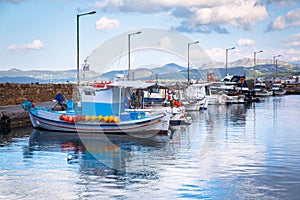 Fishing boats on the coastline of Crete