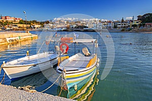 Fishing boats on the coastline of Crete