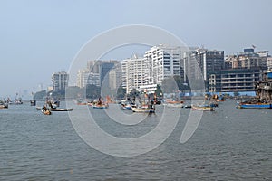 Fishing boats at Colaba fishing village, southern end of Mumbai photo