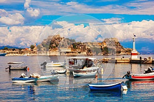 Fishing boats in Corfu marina