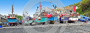 Fishing boats at the cornish coast