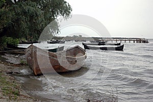 Fishing boats  in danube delta,romania