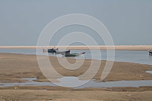 Fishing boats at Digha Beach.