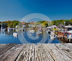Fishing boats docked in Perkins Cove, Maine, USA