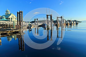 Nanaimo Harbour with Fishing Boats and Docks on Vancouver Island, British Columbia photo