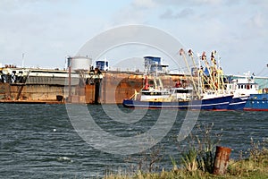 Fishing boats and dry dock