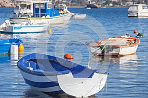 Fishing boats in a harbor Greece