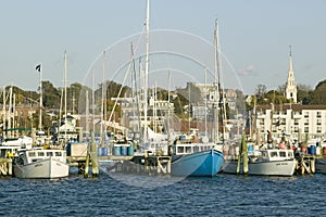 Fishing boats in harbor at Newport, Rhode Island