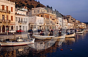 Fishing boats in the harbour at GythioPeloponnese, Greece