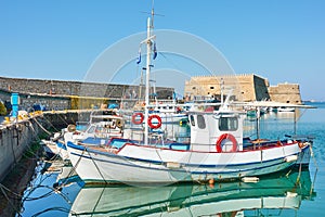 Fishing boats in harbour in Heraklion