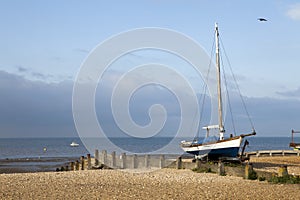 Fishing boats in harbour at Whitstable, Kent