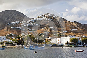 Fishing boats at the island Serifos, Greece