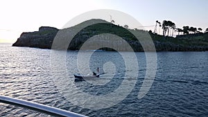 Fishing boats leaving the port of Lekeitio