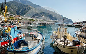 Fishing boats in Maiori on the Amalfi Coast, Italy photo