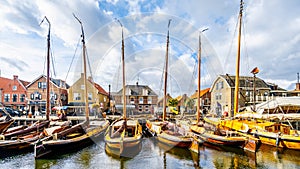 Fishing Boats moored in the harbor of Bunschoten-Spakenburg in