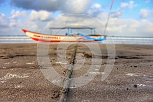 Fishing boats moored on the shore