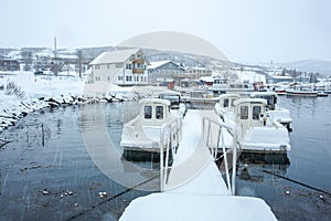 Fishing Boats Moored During Winter