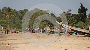 Fishing boats near Paradise Beach in Gambia