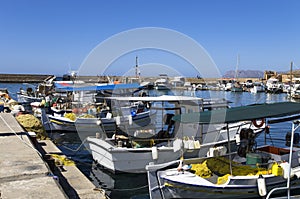 Fishing boats in the port of Greece