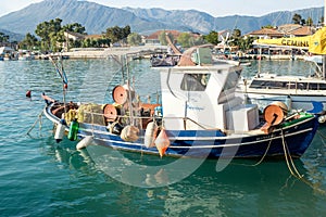 Fishing boats in port of Kefalonia-Greece